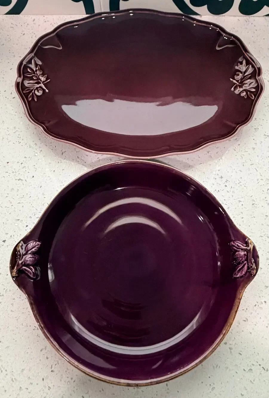 Vintage Sur La Table Oval Platter and Pie Dish Made in PORTUGAL